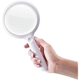 LHWCCPIT Rechargeable Magnifying Glass with 20 LED Light, 30X Handheld Large Magnifying Glass Light with 3 Modes, Illuminated