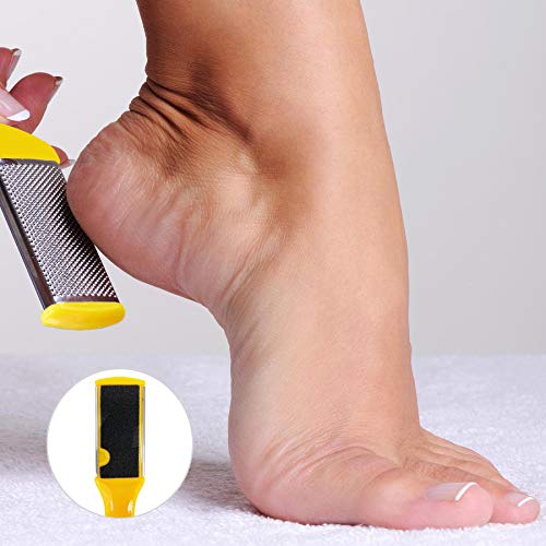 Happy Will 10 in 1 Professional Pedicure kit Foot Rasp Stainless Steel Foot File Callus Remover Kit for Women Men Home Travel Salon Foot Care Kit (Yellow)