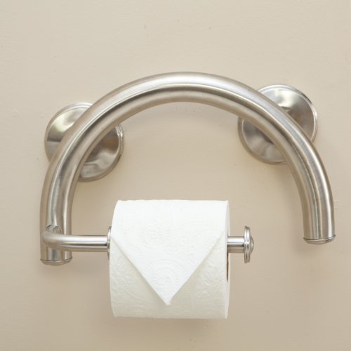 Grabcessories 61028 2in1 Grab Bar Toilet Paper Holder with Grips and