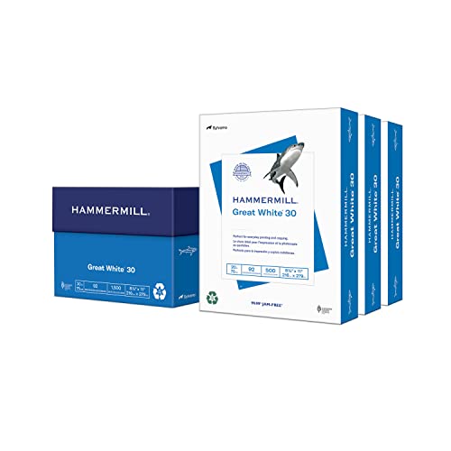 Hammermill Printer Paper, Great White 30% Recycled