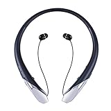 ZSW Tech Bluetooth Headphones, Wireless Retractable Earbuds Neckband Headset Sports Sweatproof Earphones with Mic (2018 Upgraded Version, 15 Hours Play Time, Black)