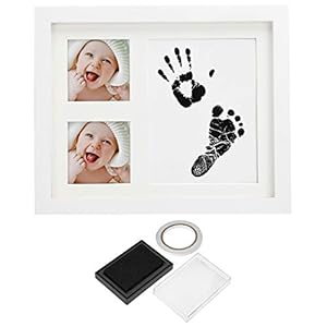 Baby Ink Handprint Footprint Kit & Frame, Create Impressive Keepsake Stamp, Photo Picture Frame, Perfect Baby Shower…