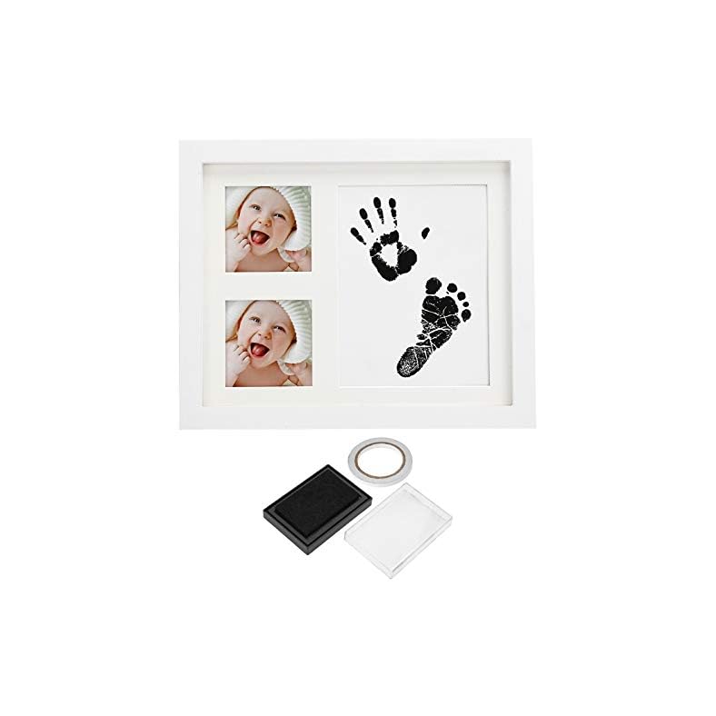 Baby Ink Handprint Footprint Kit & Frame, Create Impressive Keepsake Stamp, Photo Picture Frame, Perfect Baby Shower…