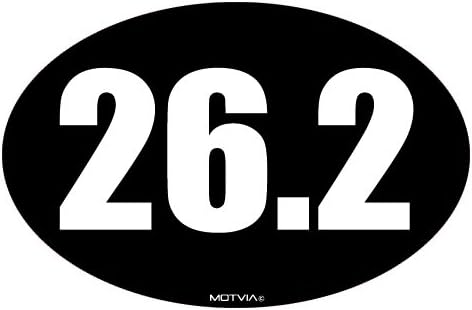 Motvia 26.2 Marathon Magnet Oval Car Magnet - Black