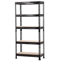 go2buy 5 Tier Storage Rack Heavy Duty Shelf Steel Shelving Unit 27 by 12 by 59.1 Inch