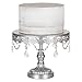 Amalfi Decor Cake Stand, Round Metal Pedestal Holder with Crystals, Silver, 10 Inches