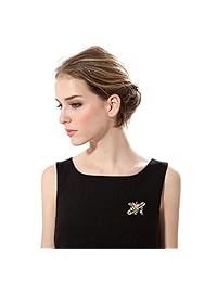GYAYU - Broche para mujer, esmaltado, cristal, abejas, insectos, pin de solapa, gran pin de seguridad