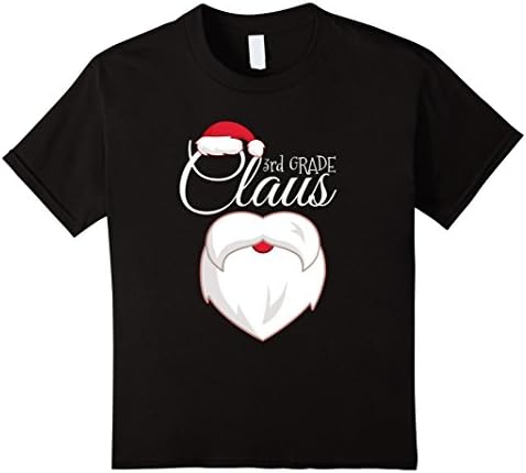 Kids 3rd Grade Claus Funny Christmas Shirt Teacher Christmas Tee. 4 Black