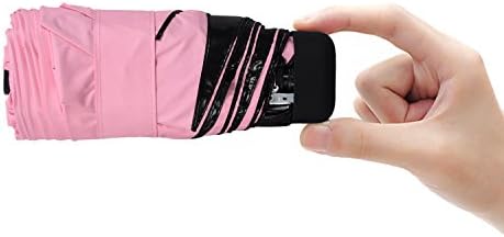 Hoke Ultra Mini and Light Umbrella. 5 Folding Compact Pocket Umbrella. Travel Anti-UV Parasol. 6.8'' Length.