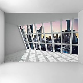 Wall Mural 3D Cityscape Removable Wallpaper Wall Sticker for Bedroom Living Room - 66x96 inches