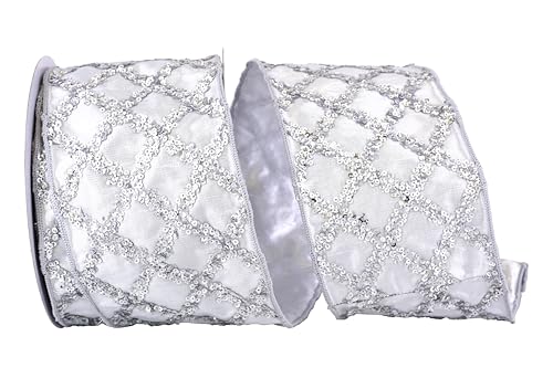 Reliant Ribbon 93686W-070-10F Sequin Diamond Luxury Metallic Lame Wired Edge Ri…