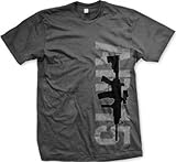 AR-15 Silhouette Men's T-shirt, 2nd Amendment Gun Rights AR15 Design Men's Tee (Charcoal, 3X-Large)