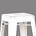 AC Pacific 24” Metal Backless Barstool Set of 2 – Country Rustic Style, Lightweight & Sturdy Build, Easy Assembly – Distressed White Finish
