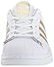 adidas Originals Superstars Running Shoe, White/Gold/Blue, 3 Medium US Little Kid