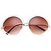 Pro Acme Women’s Double Circle Metal Wire Frame Oversized Round Sunglasses (Brown)