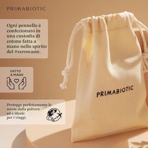 Primabiotic Body Massage Brush in Beech Wood and Agave Fibres | Ecological Product with Case | Ideal for Dry Brushing and Cellulite