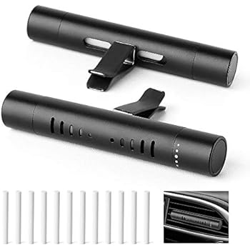 2 Packs Custom Car Vent Clip Cylindrical Essential Oil Car Diffuser Vent Clip with 12 Refill Sticks for Car,Office,kitchen,Bathroom, Pet Houses
