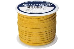 STECKSSTORE Suede Craft Lace Gold Nugget 1/8" x 25 yds. by Realeather Made in USA