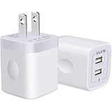 USB Wall Charger, Charger Adapter, AILKIN 2-Pack 2.1A Dual Port Quick Charger Plug Cube for iPhone 15 14 13 12 11 Pro Max 10 