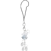 LUJIYY Pendant Keychain,Phone Charm Star Jellyfish Pendant Keychain Phone Chain Strap Lanyard Backpack Ornament Bag Accessory Car Key Holder, Blue