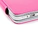 GMYLE(R Folio Case Cover Compatible with MacBook Air 13 inch - Hot Pink PU Leather Premium Quality with Microfiber Clip on Sleeve Filp Case Cover