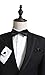 JEMYGINS Mens Black Bow Tie Pre-tied Silk Bowtie and Pocket Square Cufflink Set (1)
