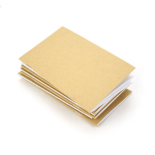 Kraft Notebooks, BEECH TREE PAPER, Lined Pages, 3.5 X 5.5 Inches, Set of 5, Kraft Brown, Blank Cover, Small Journals, No Branding