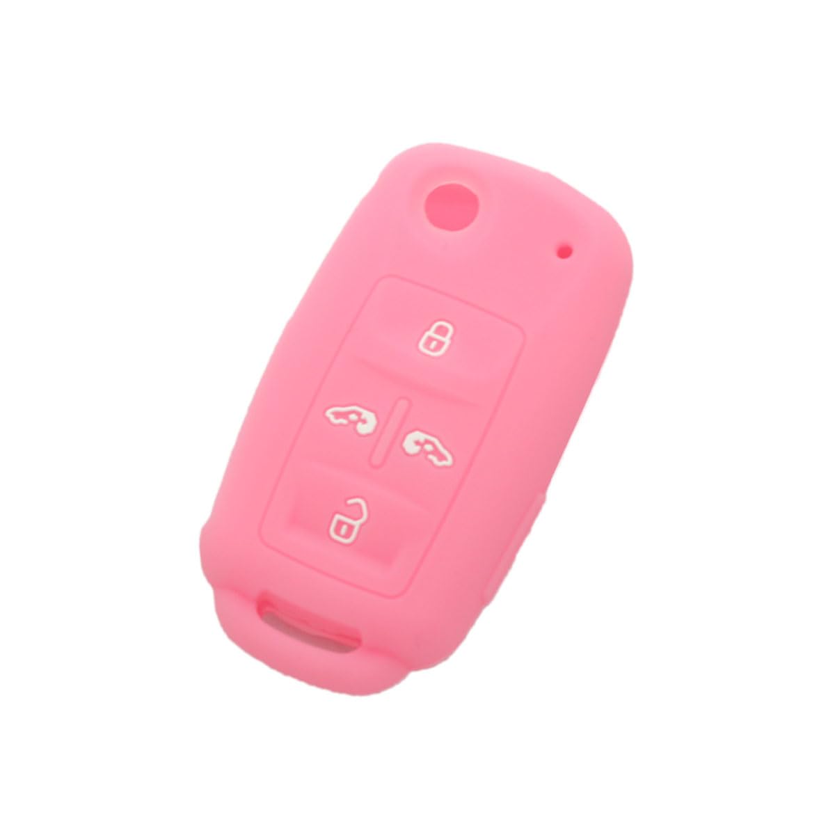 BROVACS Silicone Cover Protector Case Holder Skin Jacket Compatible with VOLKSWAGEN Sharan Caravelle SEAT 5 Button Flip Remote Key Fob 4+1 BTN CV4806 Pink