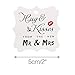 Original Design Wedding Favor Gift Tags, 100 PCS White Square Tags with 100 Feet Natural Jute Twine Perfect for Bridal Baby Shower Anniversary- Hug & Kisses from The New Mr & Mrs