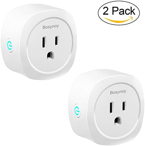 Wifi Smart Plug Alexa, [2Pack] Timer Energy Monitoring Wireless Switch Outlet Socket, Work for Amazon Alexa &amp; Google Assistant, Remote Control Household Applicances