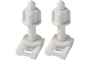 CAUAOA 2 Pcs White Universal Plastic Toilet Seat Hinge Bolts, Screws and Nuts with Washers, for Mounting Toilet Seats and Lids, Hinges Replacement Parts Bathroom Fixtures