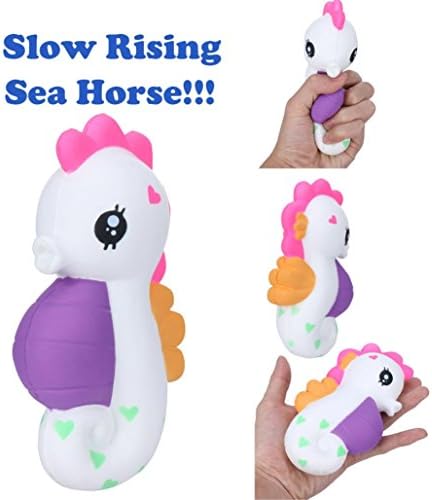 Leegor Slow Rising Squishy Toys, 1PC Cute Seahorse Slow Rising Collection Squeeze Stress Reliever Toy
