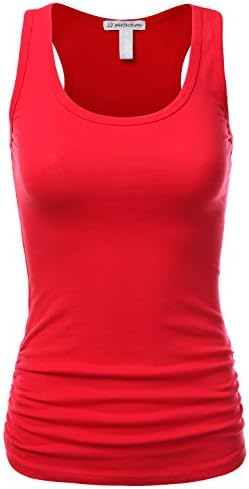 JJ Perfection Women's Casual Essential Solid Racerback Tank Top Plus Size