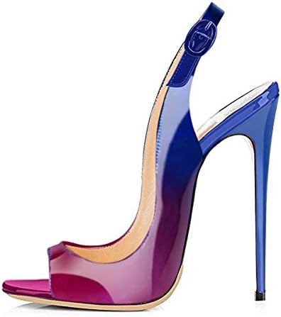 onlymaker Women's Extreme High Fashion Peep Toe Pumps Handmade for Wedding Party Dress Stiletto Slip On Shoes
