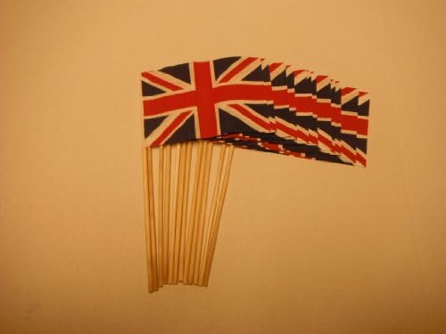 Lot of -12- 4x6 Inch UK Great Britain Flags Desk Hand Held Stick Flags