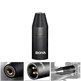 BOYA 35C-XLR 3.5mm (TRS) Mini-Jack Female Microphone Adapter to 3-pin XLR Male Connector Compatible with Camcorders, Recorders, Mixers