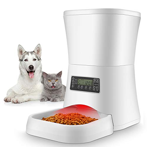 Currens Automatic Cat Feeder 7L Pet Food Dispenser for Dogs Cats, Timed Auto Dog Feeder with Portion Control, Voice Recorder up to 4 Meals per Day