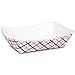 Fit Meal Prep [250 Pack 0.5 lb Paper Food Boats Heavy Duty Disposable Food Trays, Red Check Nacho Tray for Parties Fairs Picnics Carnivals, Holds Ketchup Cheese Sauce Pickles