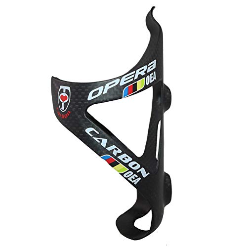 Opera Water Bottle Cage for Bike Ultralight and Strong Carbon Fiber Bicycle Water Bottle Holder -Pack of 2 (2 Pcs Matte Black)