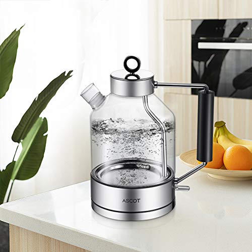 Electric Kettle, ASCOT Electric Tea Kettle 1.6L 1500W Glass Electric