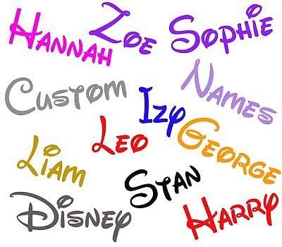 Disney Personalised 30cm Name Sticker Boy Girl Vinyl Water Bottle Lunch Box Book