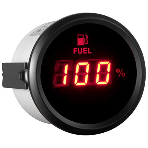 Samdo 52mm Digital Fuel Level Gauge Meter for Boat Car Motorcycle 0-190ohm Signal 12V/24V