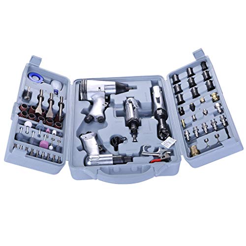 71 Pcs Air Impact Wrench Set,Air Tool Pneumatic Tools,Pneumatic Mould,Air Pneumatic Die with Storage Case (Silver)