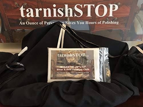Gigantic 28"x14" Silver Polishing Cloth, Tarnish Remover & Jewelry Cleaner. All Treated Fabric. Gold, Platinum, Sterling, Plated, Tableware, Flatware, Coins, Non-Abrasive, Non-Toxic & Un-Scented.USA