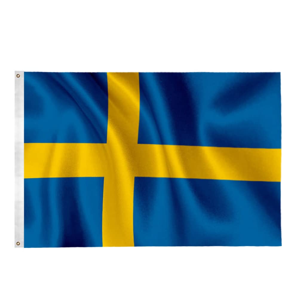 5x3Ft Sweden Flag with 2 Metal Eyelets - Durable Swedish National Flag for Indoor & Outdoor Use, Bright Color, Perfect for Sporting Events, Parties & Parade — image 1