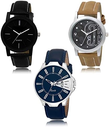 Vastrang Sarees Men's Analogue 3 Piece Watch Combo Set(VW-LR-05-14-23)