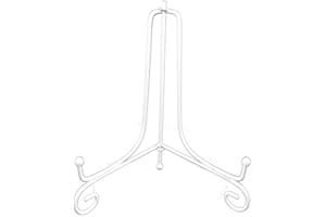 (2 pack)12"Iron Large Plate Stand, White Iron Easel Picture Frame Display Photo Holder Stand, Displays Picture Frames, Cookbo