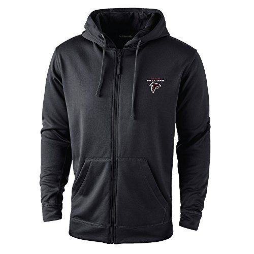 NFL Atlanta Falcons adult Trophy Polyester Tech Fleece Full Zip Hoodie, 2X, Black