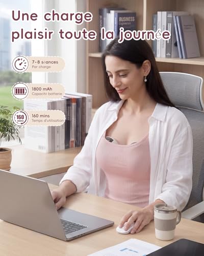 Lulia Hands Free Electric Breast Pump, 4 Modes & 9 Levels, 380mmHg Powerful Suction, Portable Breast Pump with LED Display, BPA-Free, with Flange 0.669/0.748/0.827/24 mm, White, 2 Packs