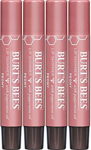 Burt’s Bees Lip Shimmer, Caramel – 4er Pack, Je 2,7 Ml, Pflegender Lipgloss